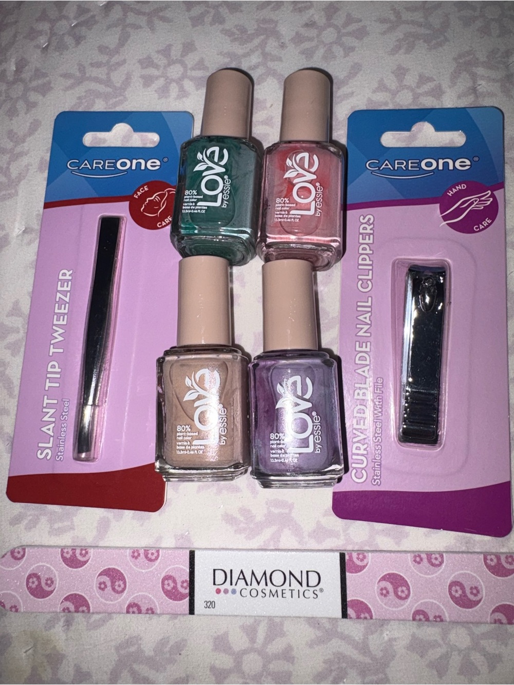 Love by Essie Nail Polish Set - Pink, Green, Nude, Lavender